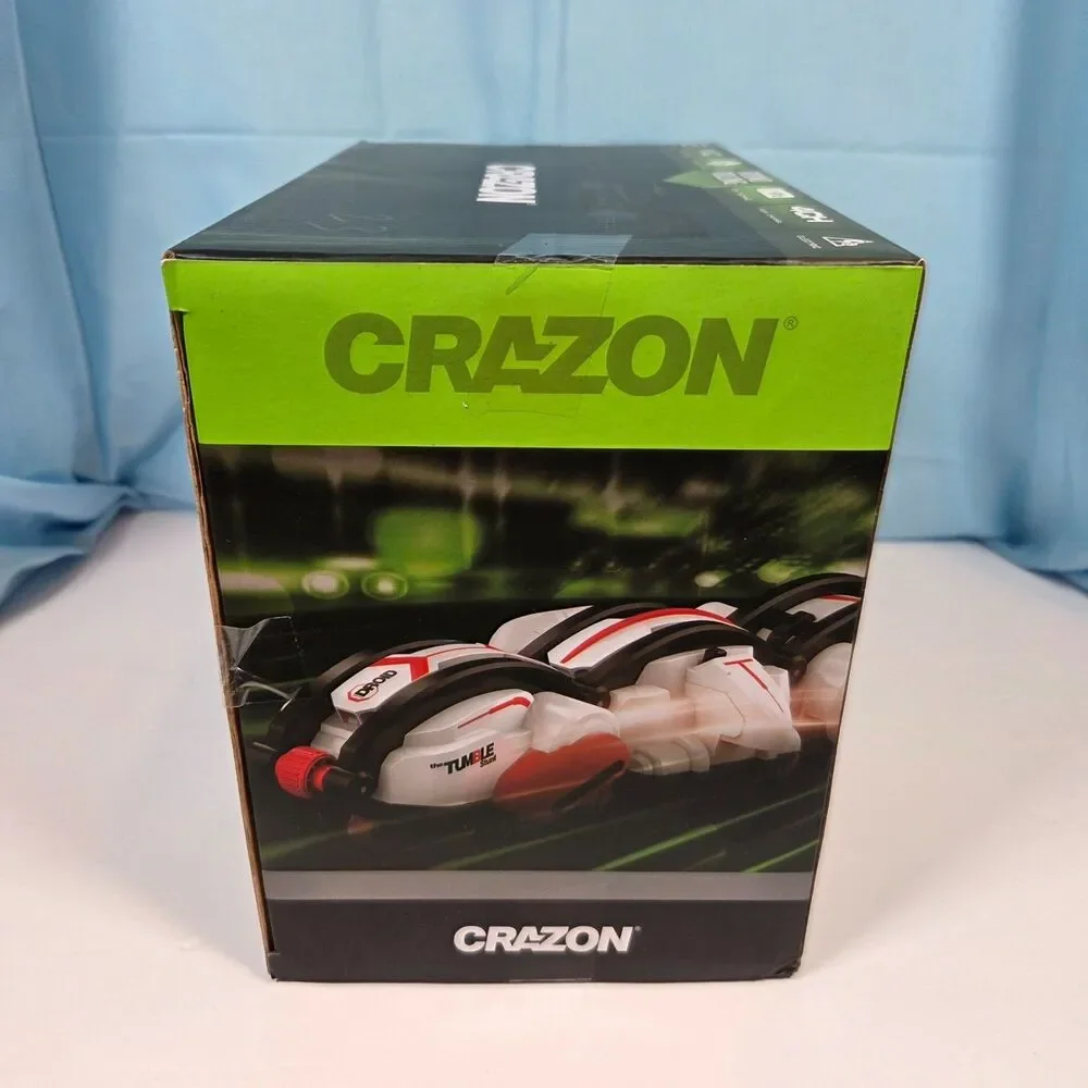 RC Round Rolling Stunt Snake Car with LED Lights Hot Engine  NEW Red & White